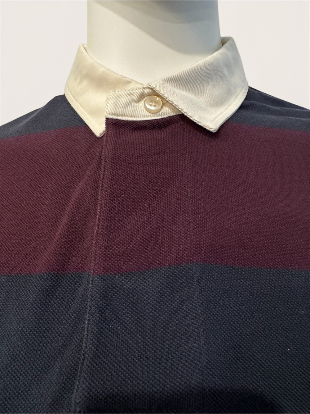 Men's Long Sleeve - Isabel Marant - Navy & Burgundy - Polo - Picture 4 of 9